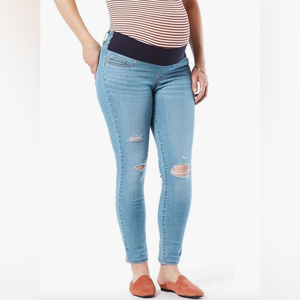 Signature by Levi Strauss & Co. Gold Women's Maternity Baby Bump Skinny Jeans L